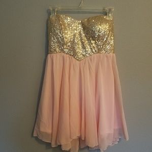 Blush gold dress